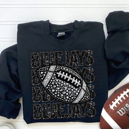 Football Stacked Mascots faux sequin (ALL MASCOTS LISTED IN THIS LISTING-DROPDOWN)-DTF