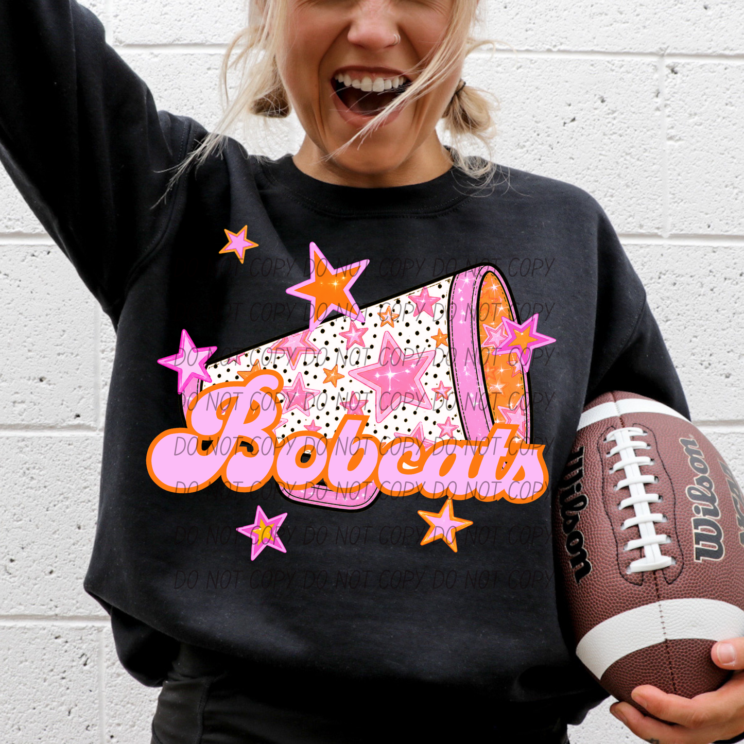 CHEER Pink Orange Stars Mascot (Dropdown)- DTF&UV