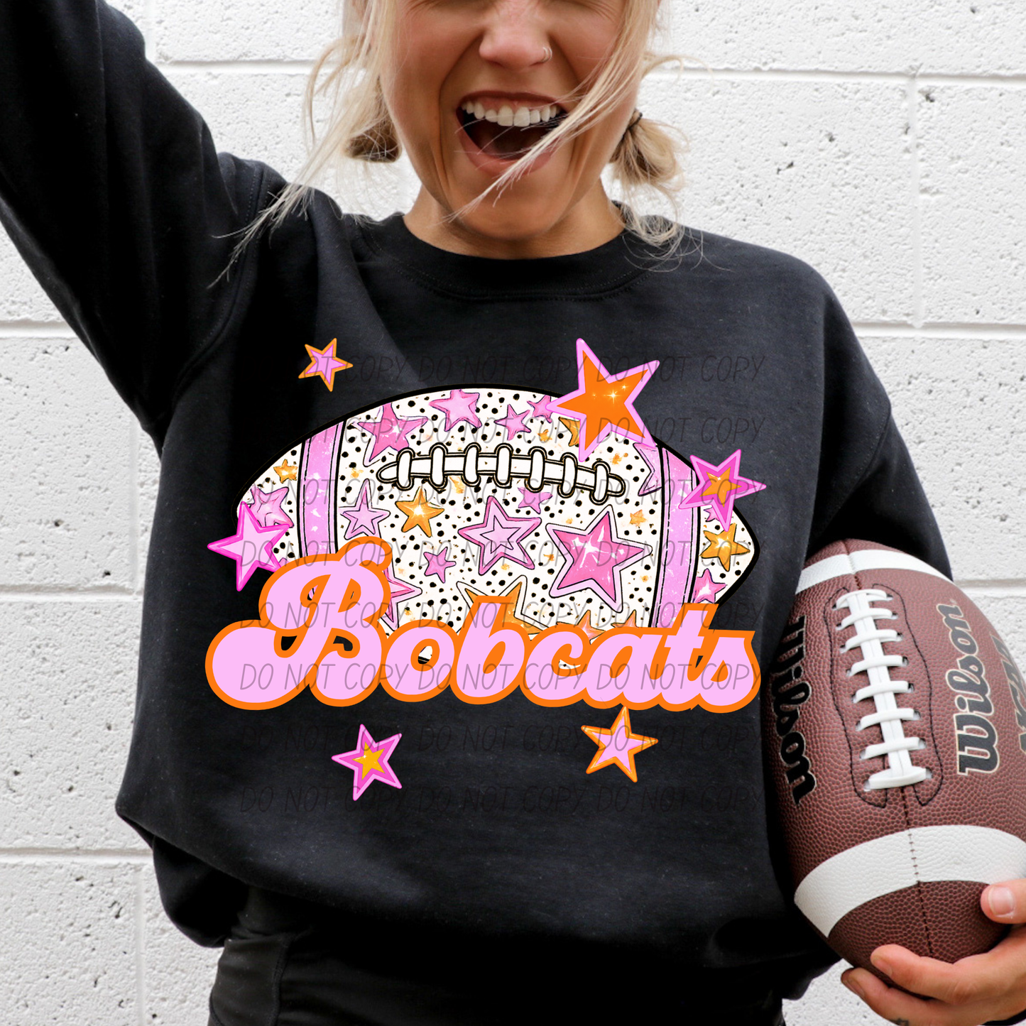 Football Pink Orange Stars Mascot (Dropdown)- DTF&UV
