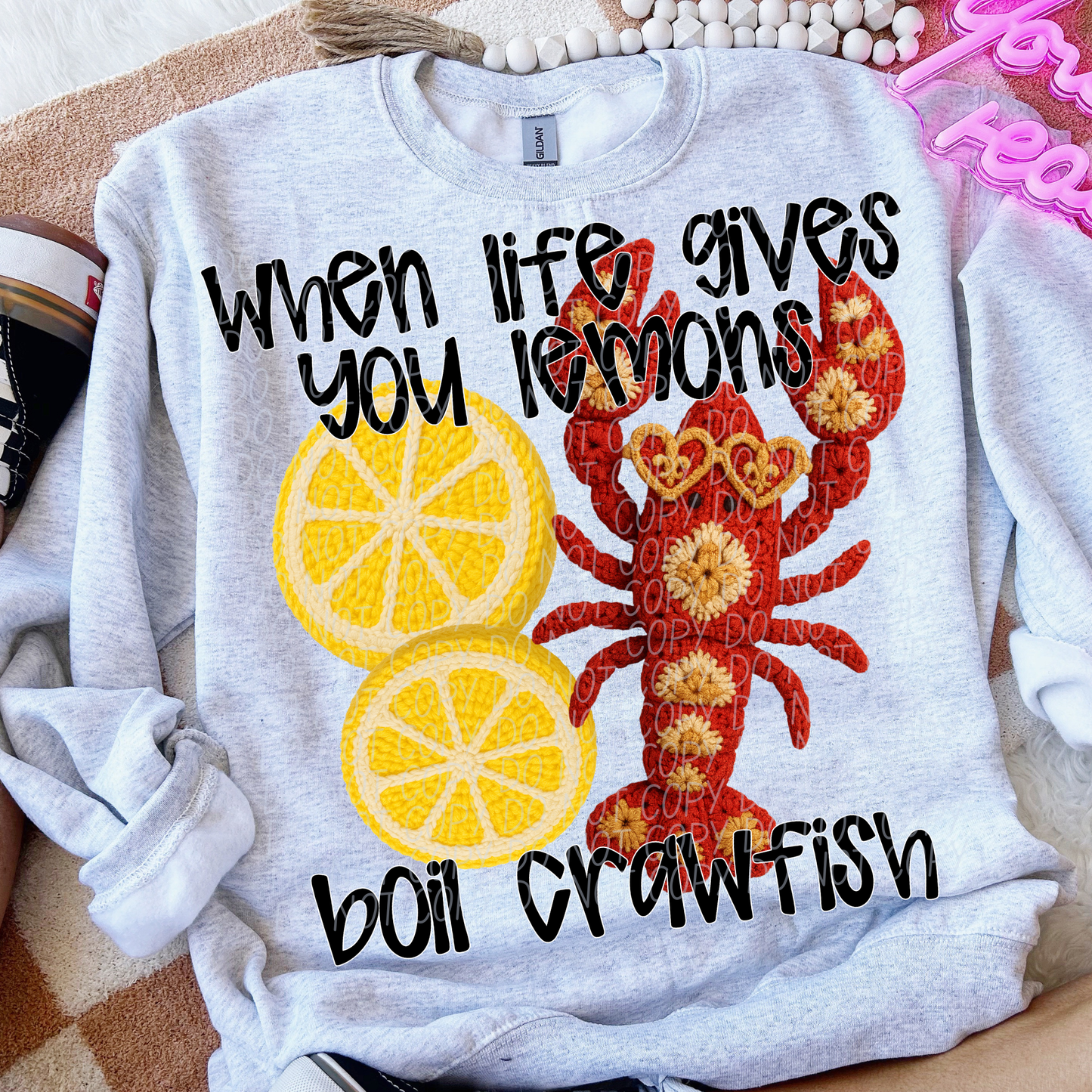 Boil Crawfish Crochet- DTF&UV