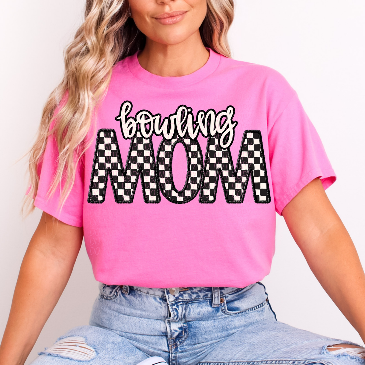 Checkered Sports Mom (dropdown)- DTF&UV