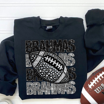 Football Stacked Mascots faux sequin (ALL MASCOTS LISTED IN THIS LISTING-DROPDOWN)-DTF