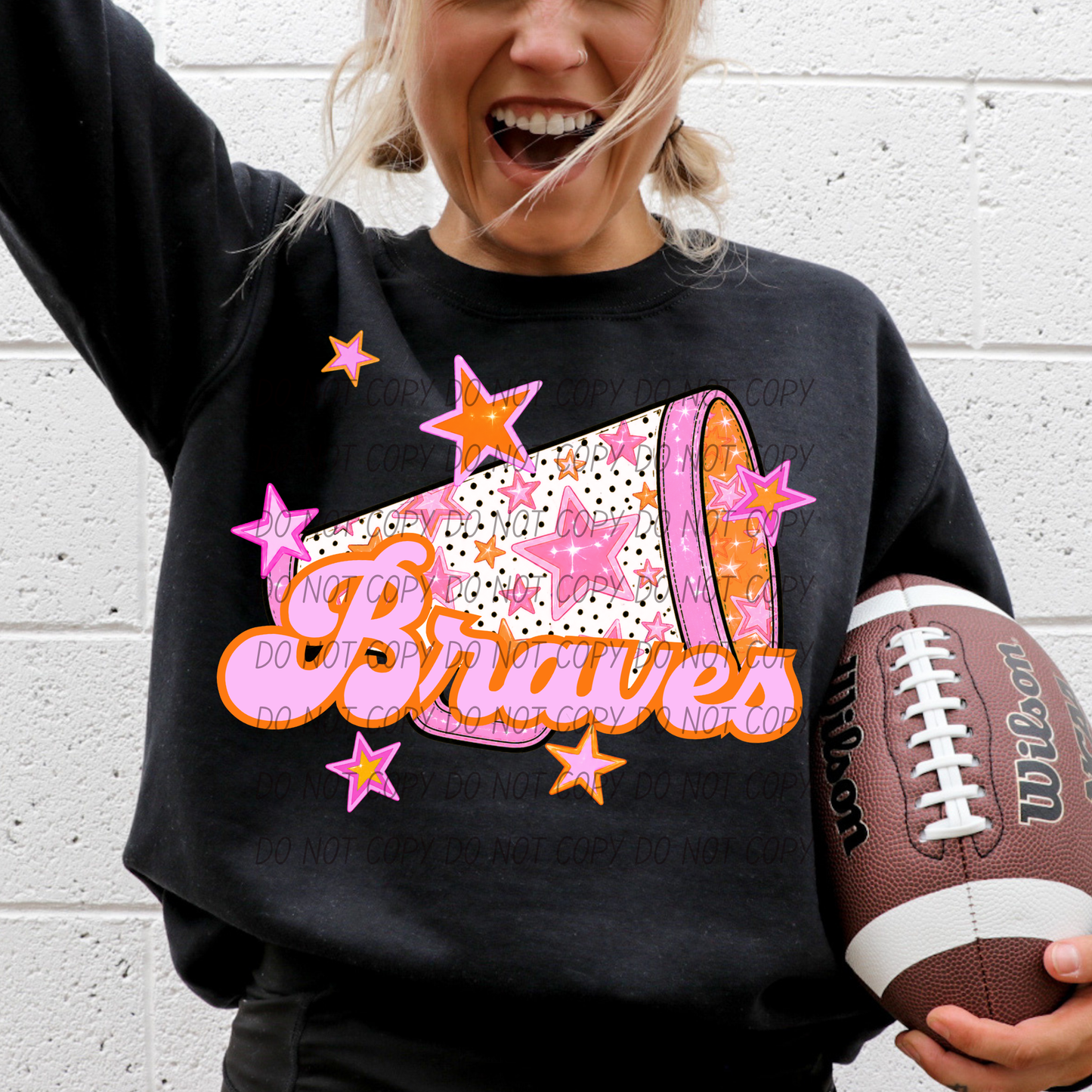 CHEER Pink Orange Stars Mascot (Dropdown)- DTF&UV