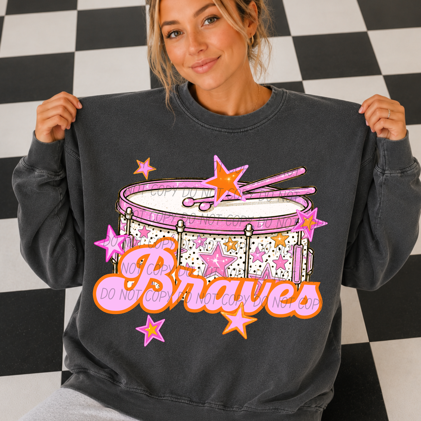 Band Pink Orange Stars Mascot (Dropdown)- DTF&UV
