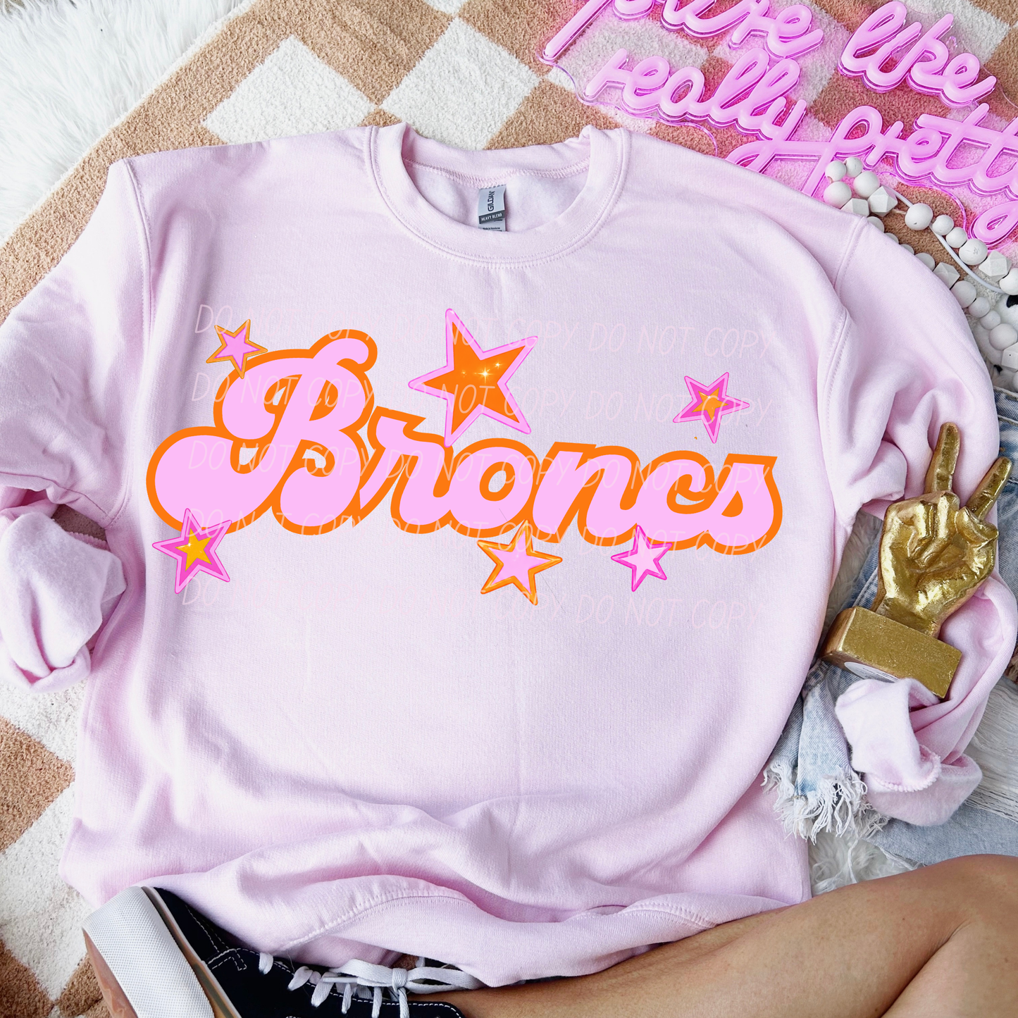 Pink Orange Stars Mascot (Dropdown)- DTF&UV