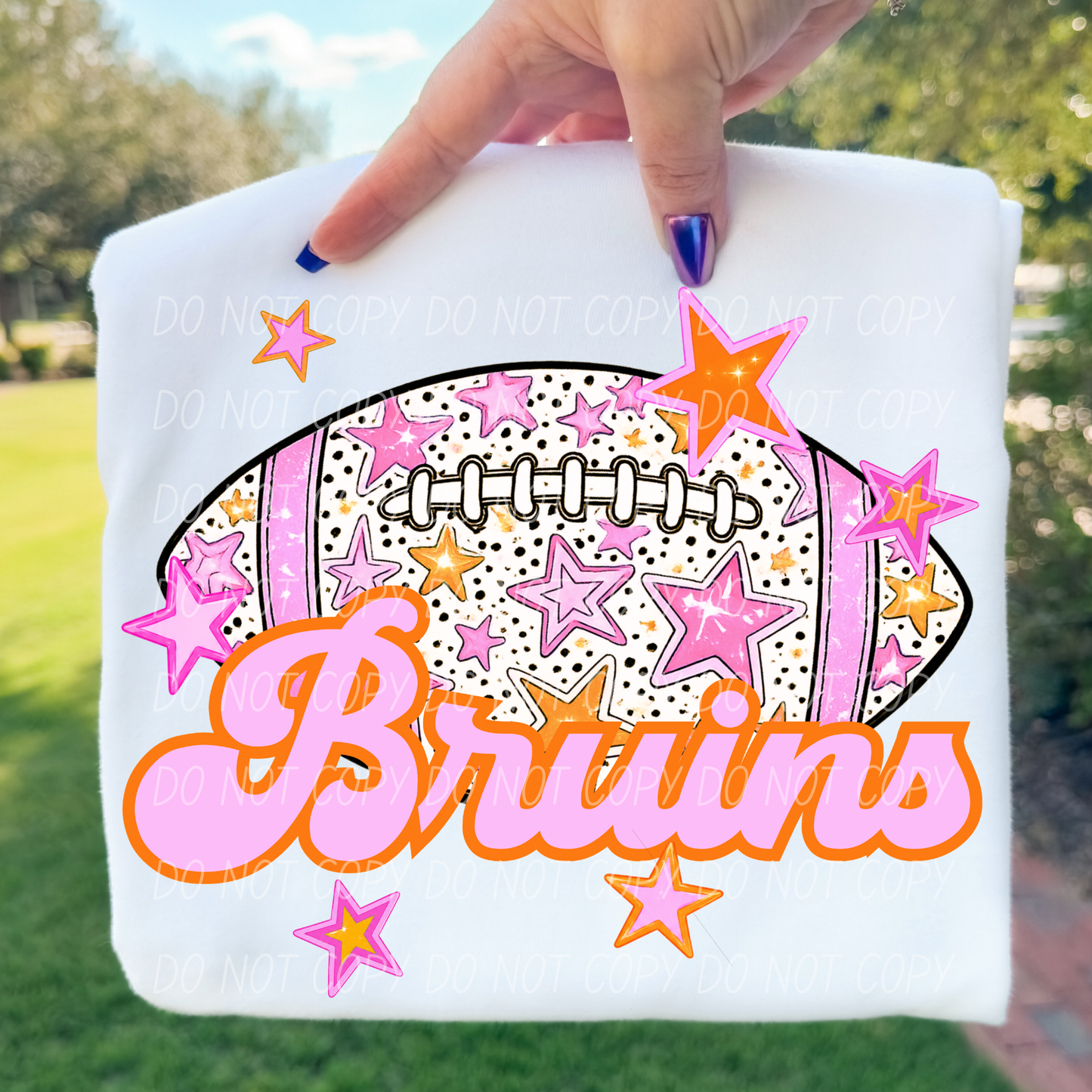 Football Pink Orange Stars Mascot (Dropdown)- DTF&UV