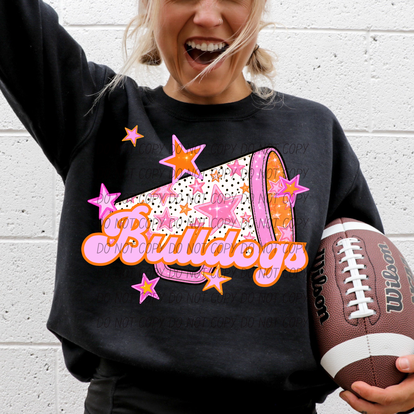 CHEER Pink Orange Stars Mascot (Dropdown)- DTF&UV