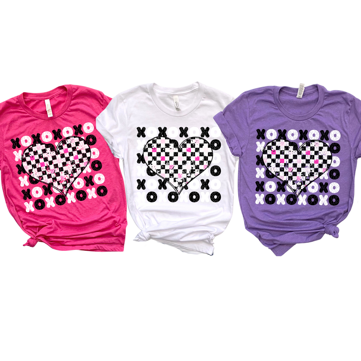 BW O STACKED PINK CHECKER boho-DTF