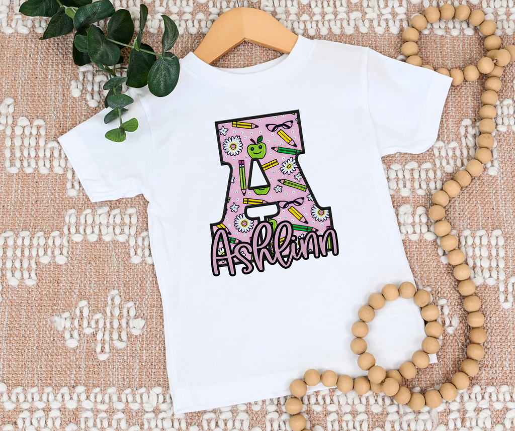 Back to school- SCRIPT CUSTOM (ANY NAME, ANY MASCOT)-DTF&UV