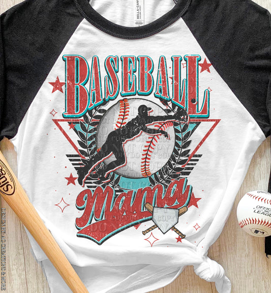 Baseball mama pitcher over ball - DTF