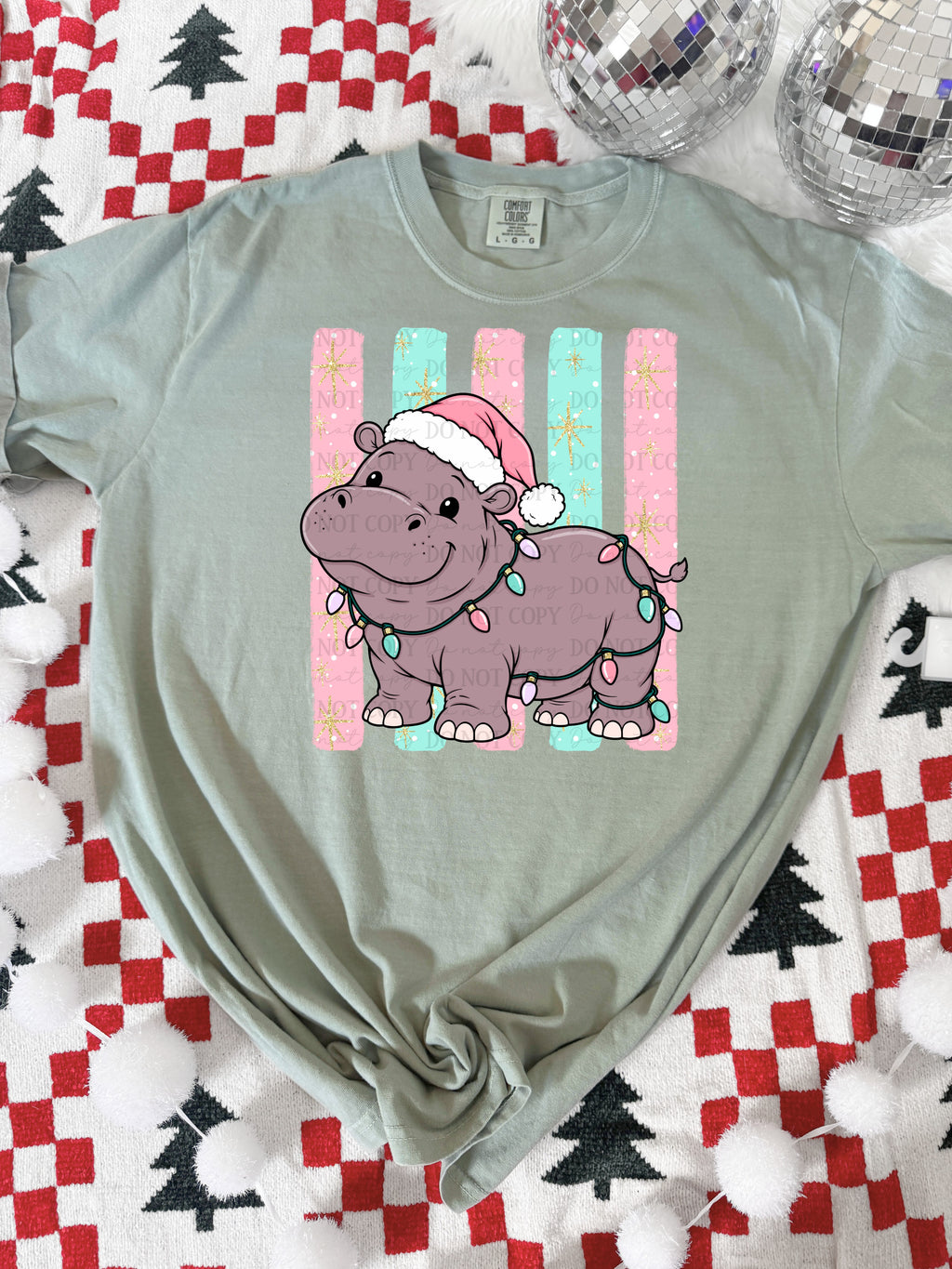 Christmas hippo-DTF