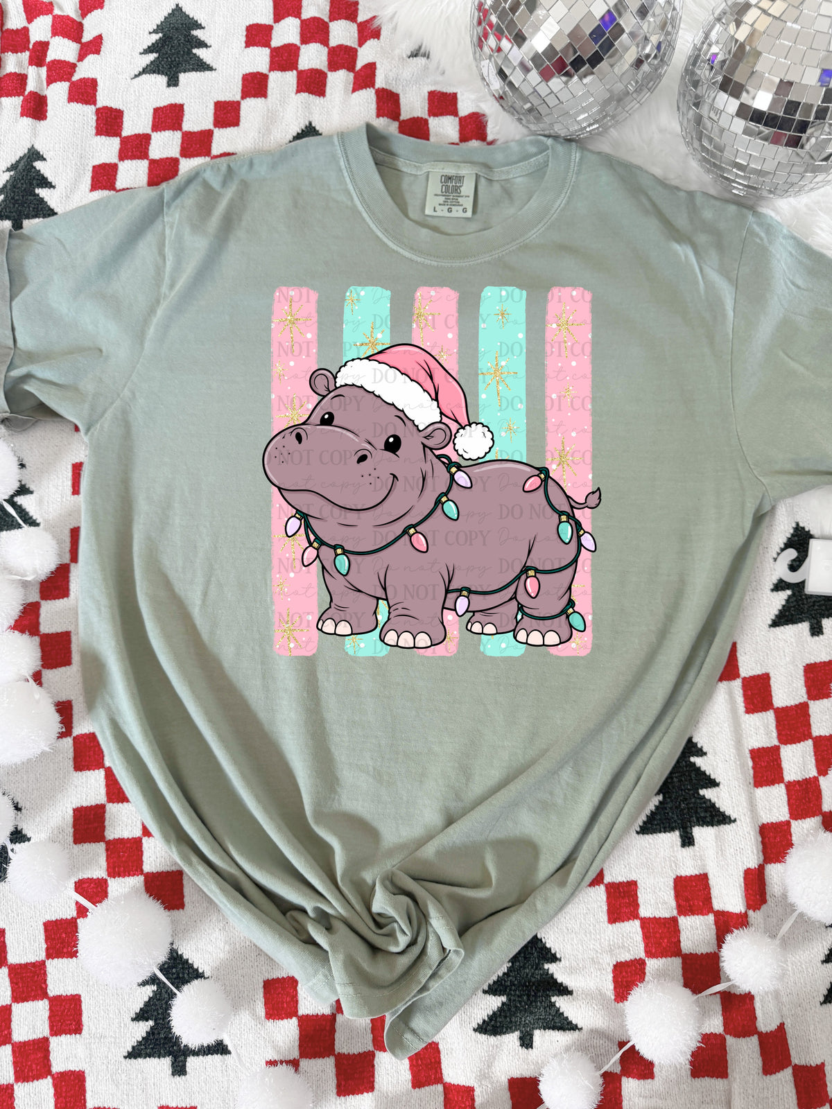 Christmas hippo-DTF