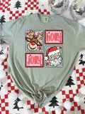 Holly Jolly Reindeer Santa Stamps-DTF