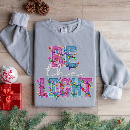Be the light snowflakes on letters faux embroidery-DTF