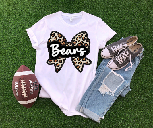Bears leopard bow faux embroidery-DTF