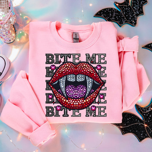 Bite me rhinestone-DTF