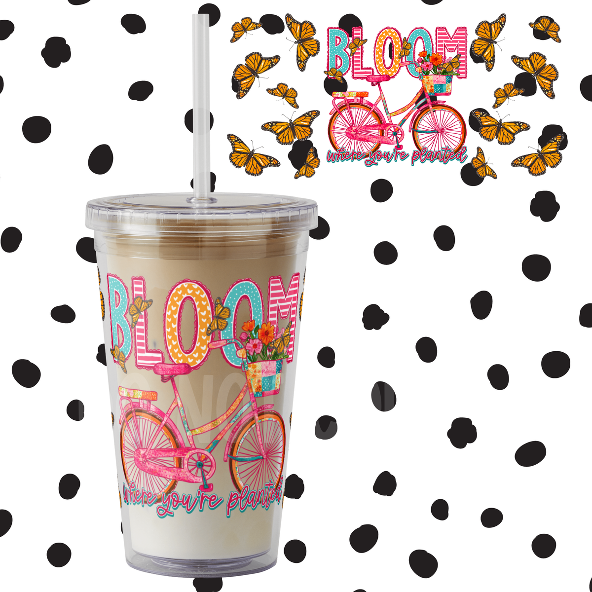 Bloom where you're planted bicycle-UV Wrap.
