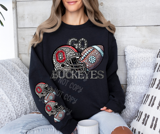 Buckeyes1 (FRONT OF SHIRT & 1-SLEEVE COMBO)-DTF