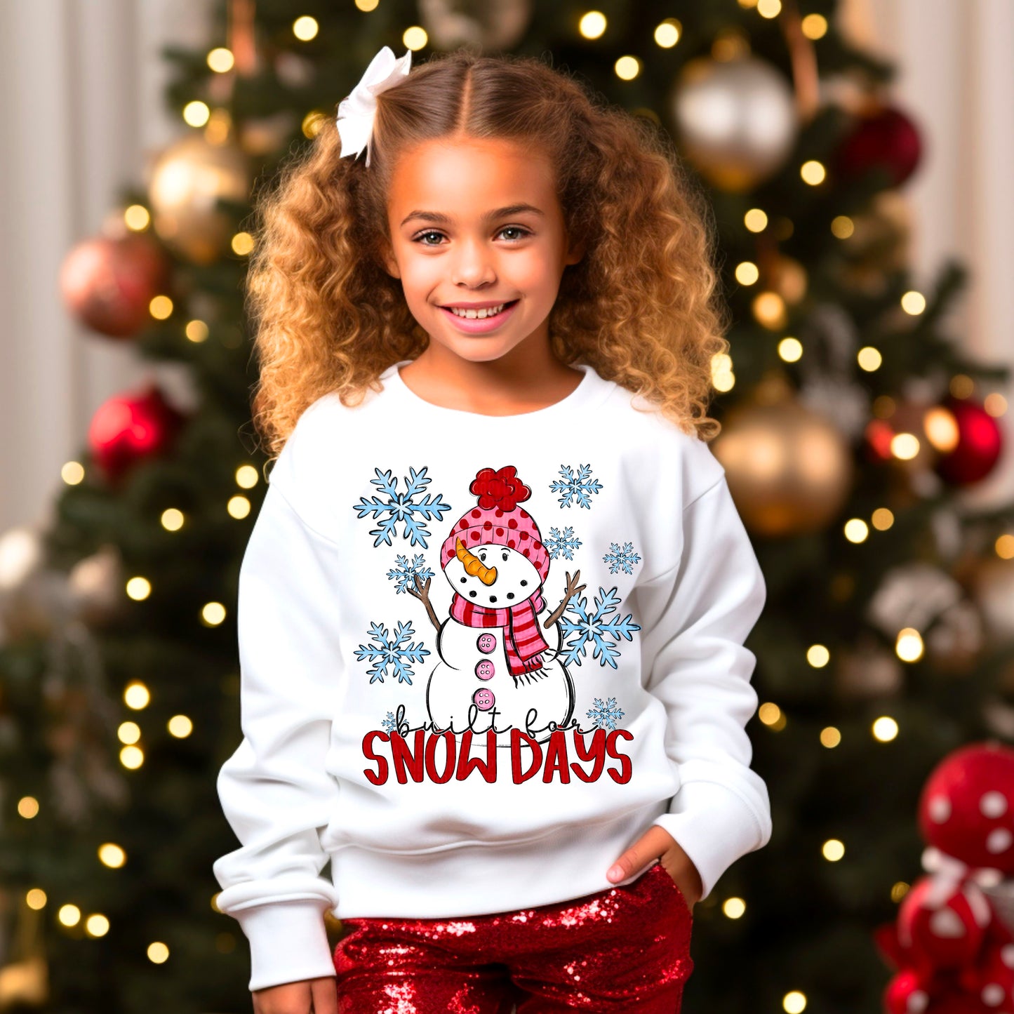 Built for snowdaysv pink dot hat- DTF&UV