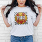 Softball Mascots Faux Embroidery Checkered Sequins -DTF