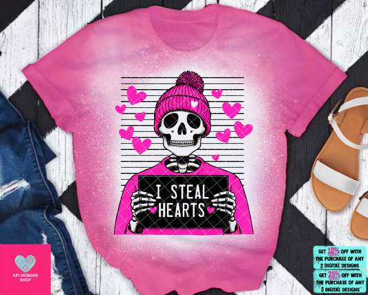 I Steal Hearts Pink DTF