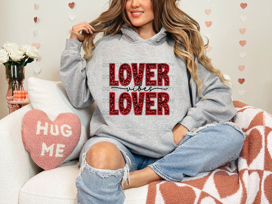 Lover Vibes Lover Faux Embroidery Sequin - DTF