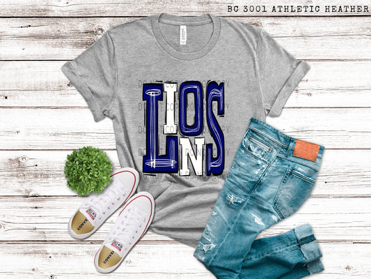 Lions Blue and White - DTF