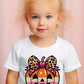 Pink sparkle pumpkin with leopard bow-DTF