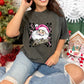 Believe Pink Santa Checkered Faux Sequin -DTF