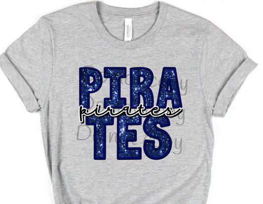Pirates blue sequin pirates-DTF