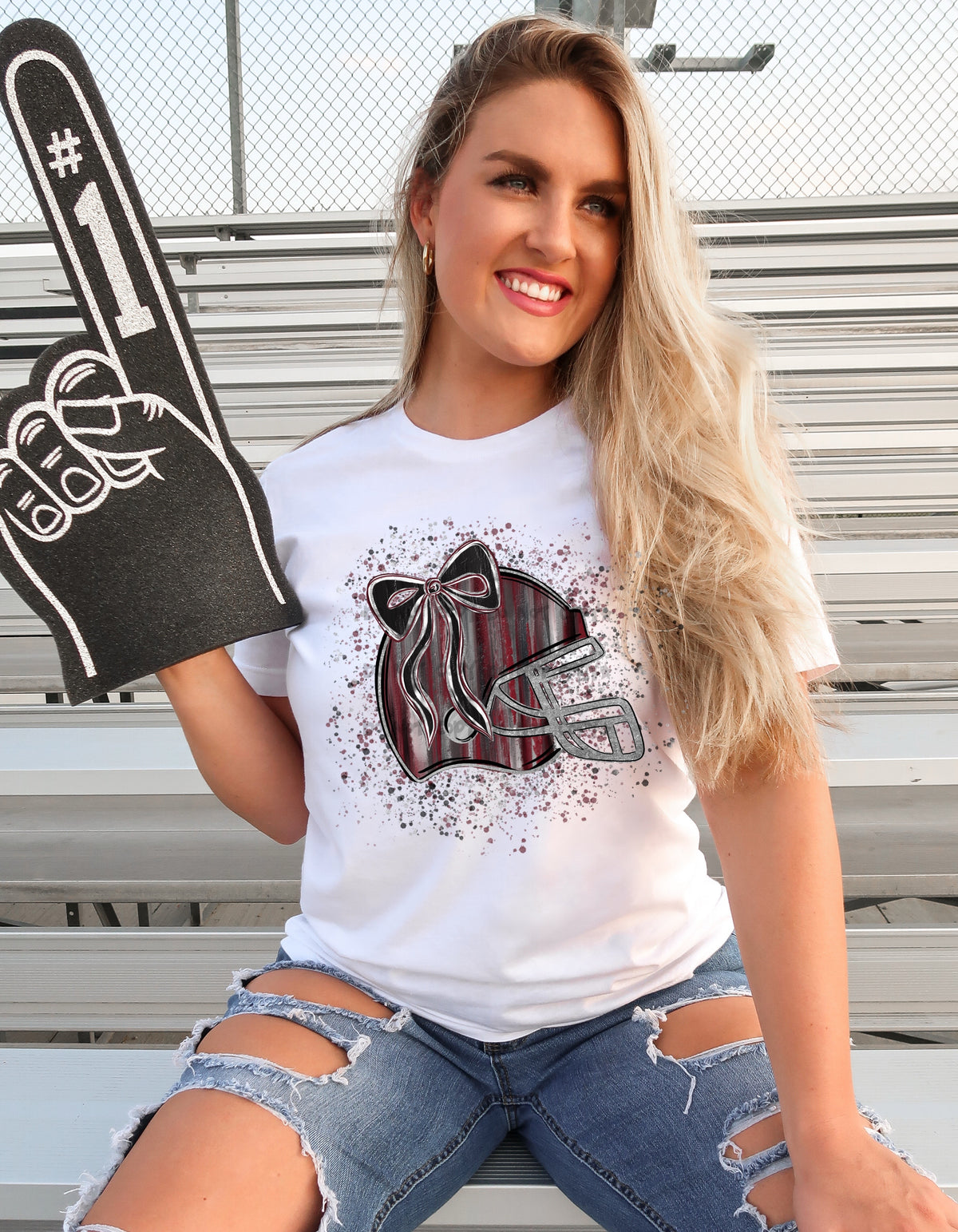 Maroon and Black Helmet splatter-DTF & UV