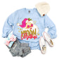 Merry Christmas Pink Preppy Santa Faux Glitter - DTF