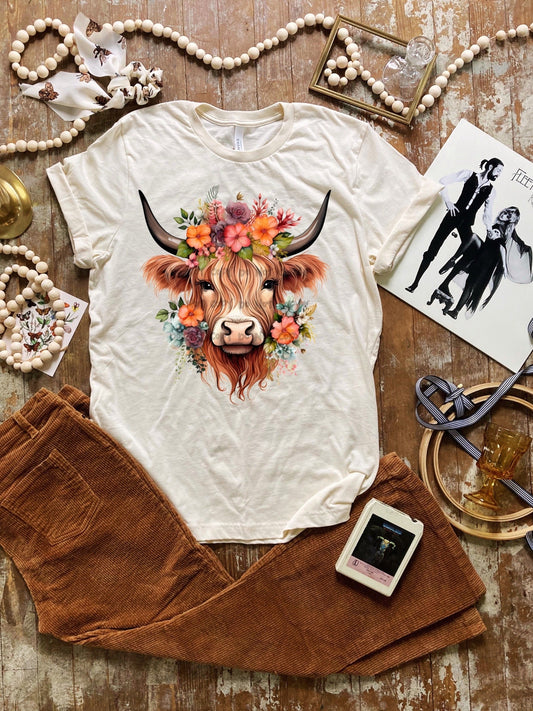 Cow floral crown-DTF