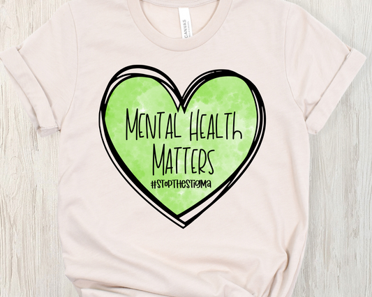 Mental health green heart-DTF