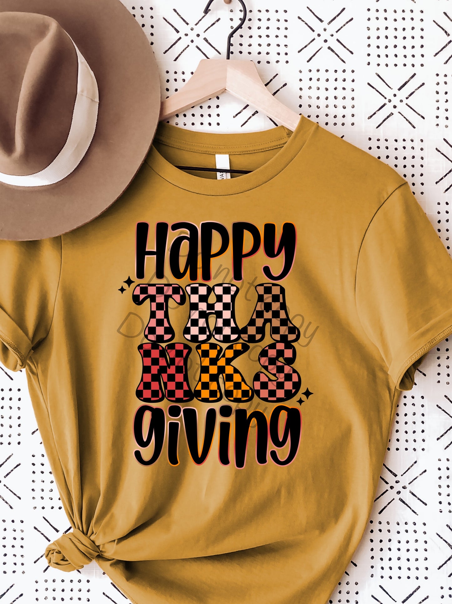 Happy thanksgiving checkered-DTF