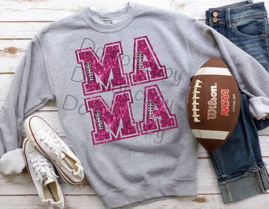 Mama pink sequin football-DTF