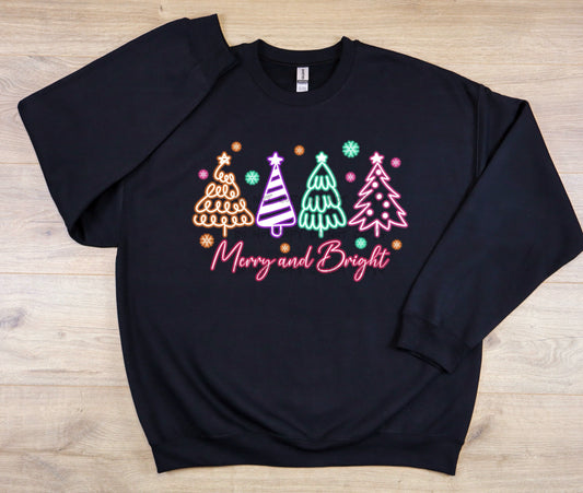 Merry and Bright neon trees-DTF