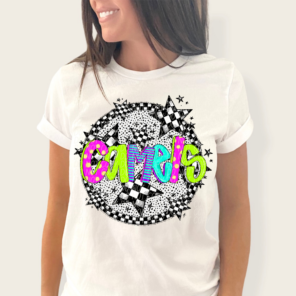 Neon checker Mascots(Dropdown)-DTF