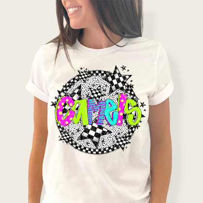 Neon checker Mascots(Dropdown)-DTF