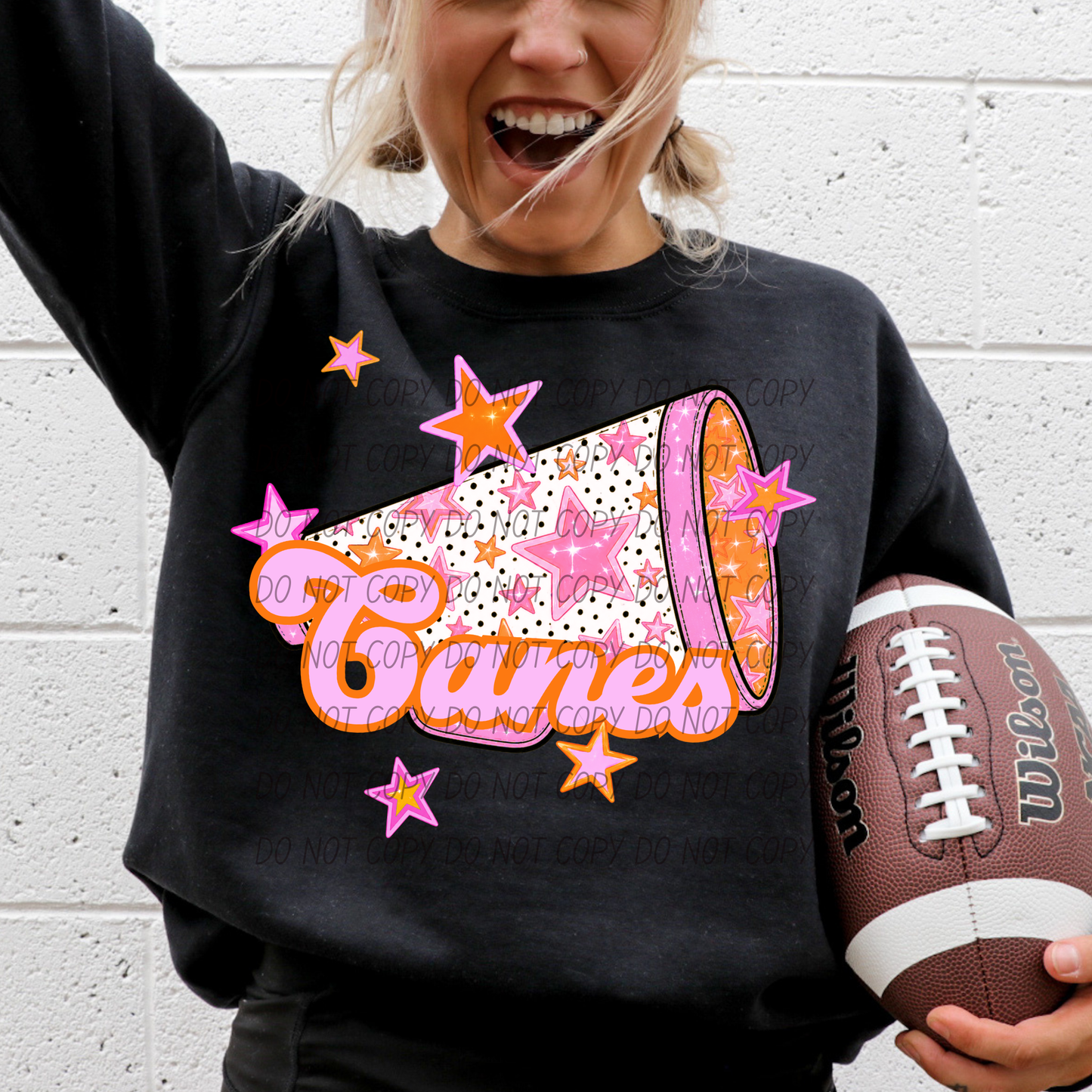 CHEER Pink Orange Stars Mascot (Dropdown)- DTF&UV