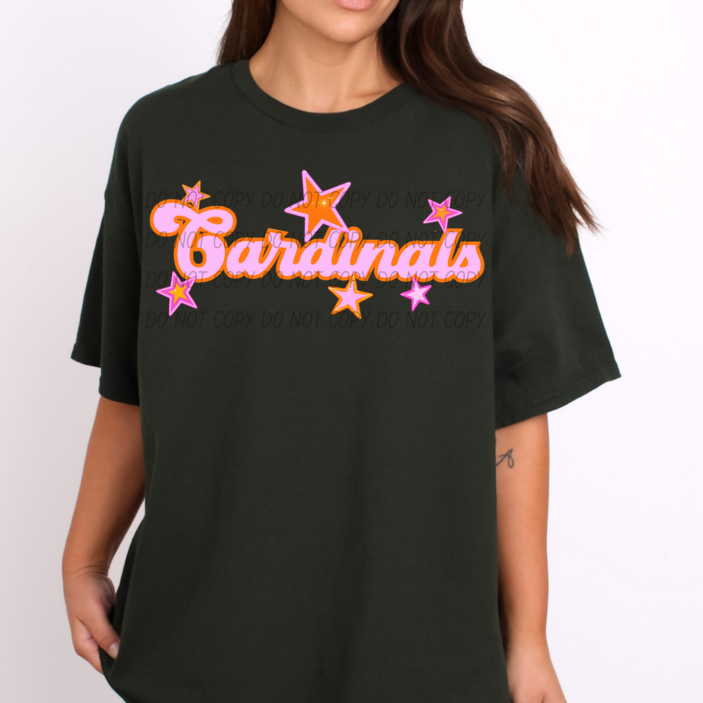 Pink Orange Stars Mascot (Dropdown)- DTF&UV