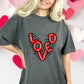 Loved Red With Black Hearts DTF