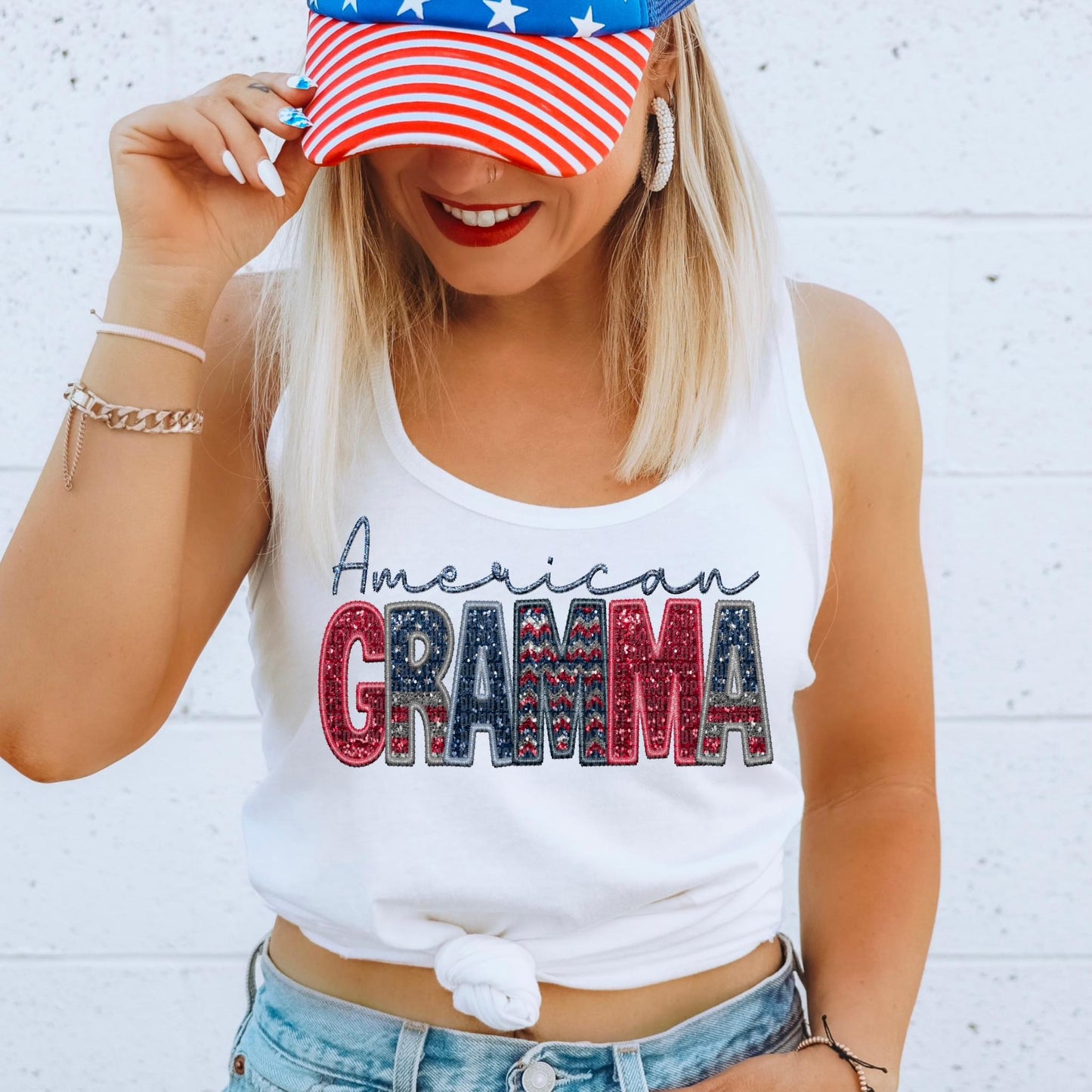 American Gramma Faux Embroidery Sequin - DTF