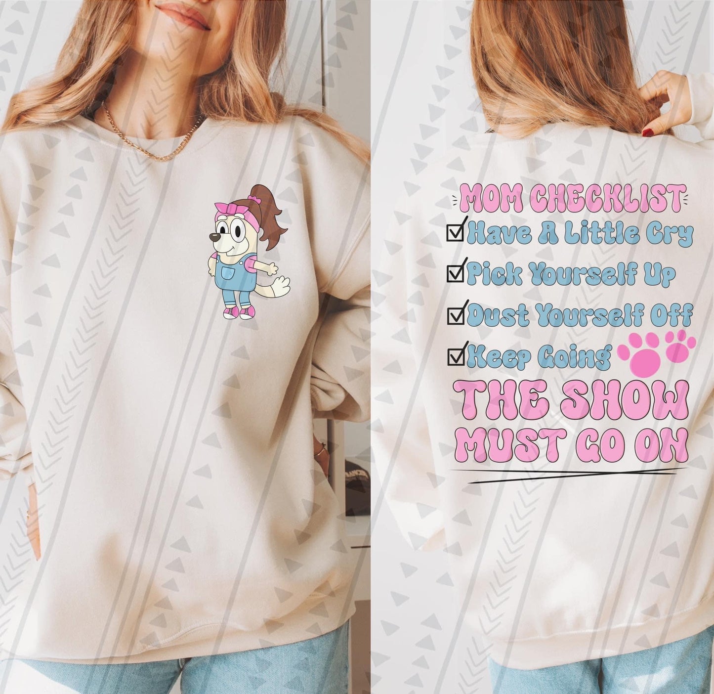 Mom Checklist Ms Rachel FRONT ONLY DTF