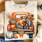 Fall pumpkin patch truck with cow-DTF&UV
