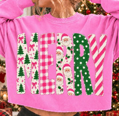 Pink and Green MERRY- DTF&UV