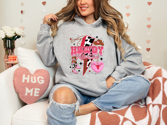 Howdy Valentine Cow Print Bolt - DTF