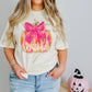 Pink thankful pumpkin with bow -DTF