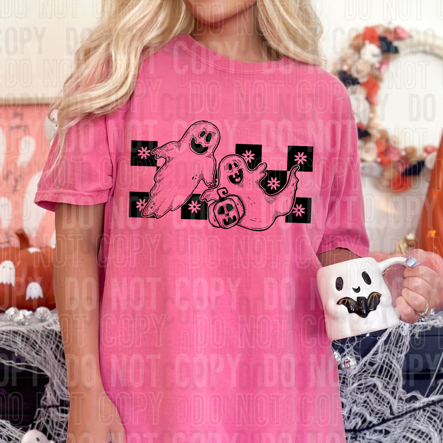 Checkered Ghost Single Color-DTF