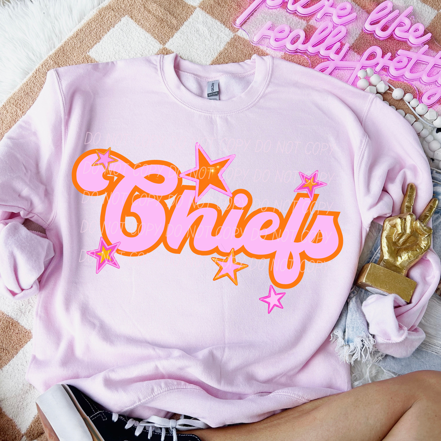Pink Orange Stars Mascot (Dropdown)- DTF&UV
